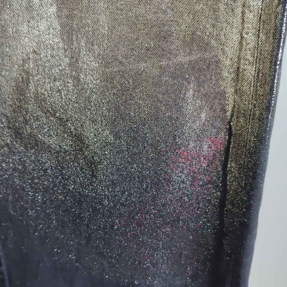 Zara Shimmering Silver Foil And Black Ombre Skirt - Picture 5 of 8